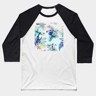 Pastel Toucan Tropical bird pattern Baseball T-Shirt